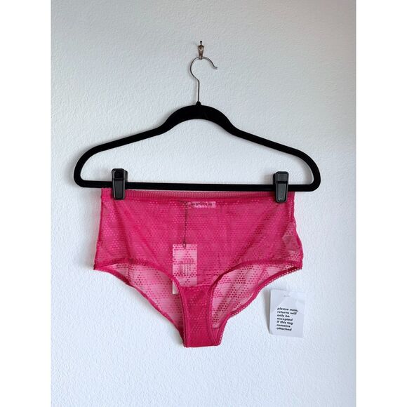 NWT Les Girls Les Boys Triangle Lace Boy Briefs in Love Potion Pink Size Large - Picture 3 of 9